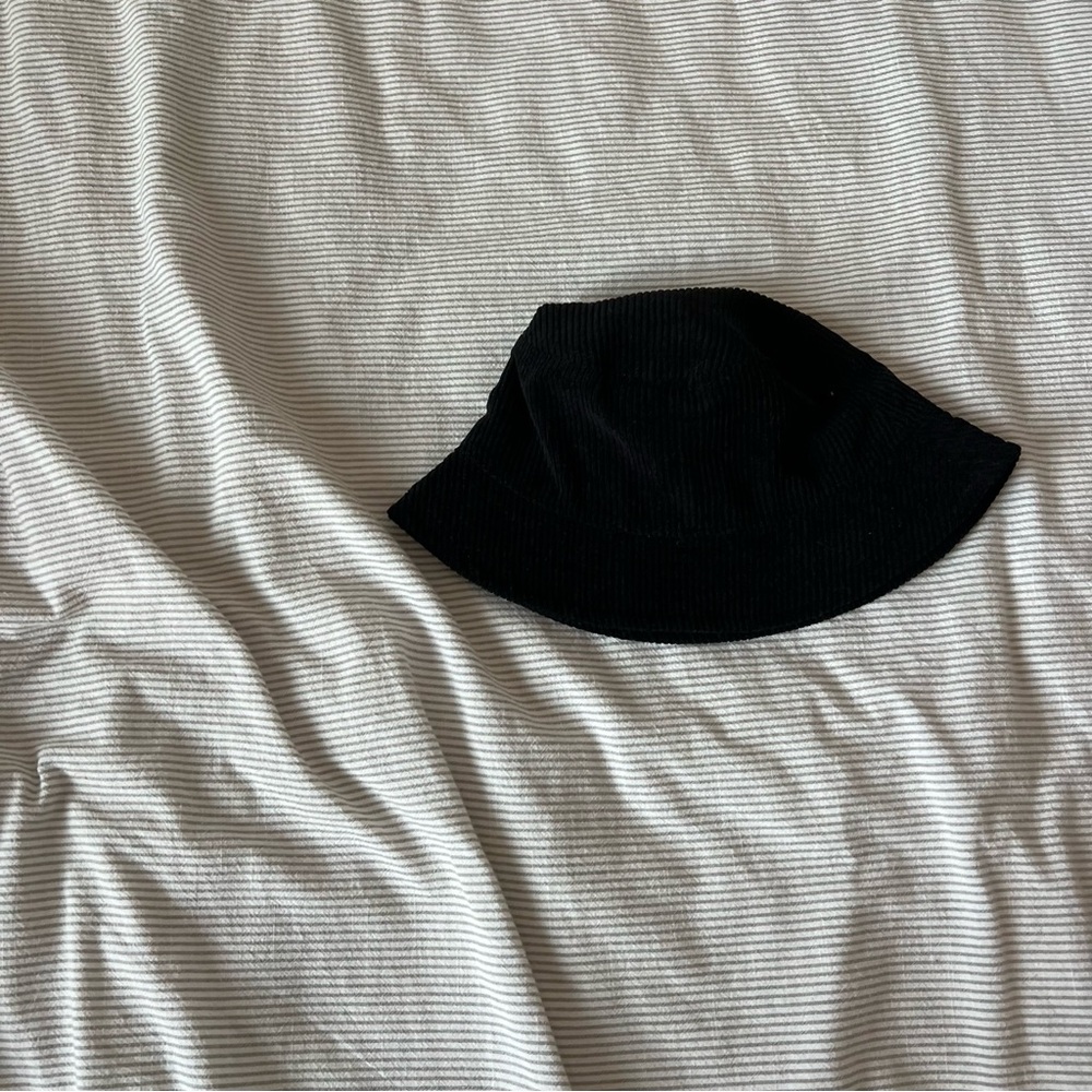 Urban Outfitters Black Corduroy Bucket Hat